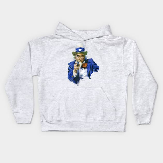 Vintage Uncle Sam Kids Hoodie by MasterpieceCafe